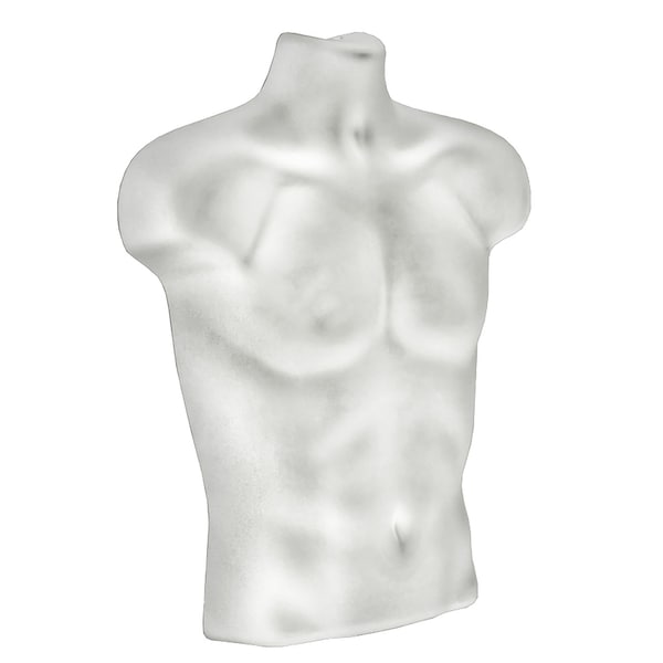 Azar Displays White Plastic Vacuum Form Male Bust, 20PK P-900500 - main